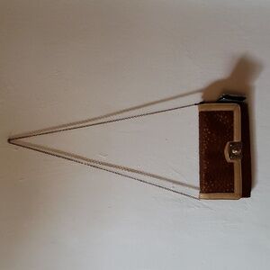 MMS Design Studio | small brown vegan leather crossbody with chain strap | NWT